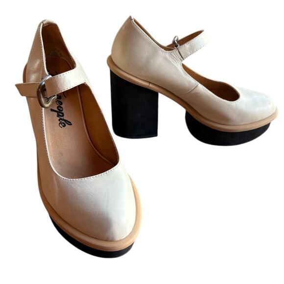Free People Maggie Platform Mary Janes w Flaw - Missing Hardware - size 38/7.5 - Picture 7 of 15